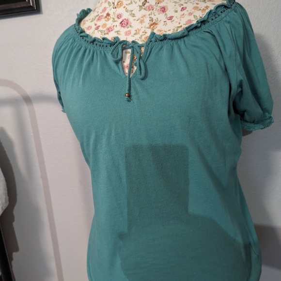 Ralph Lauren Seafoam Blouse w Keyhole - Picture 4 of 4